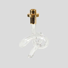 Load image into Gallery viewer, 1960s Single candlestick Pretzel lucite and brass