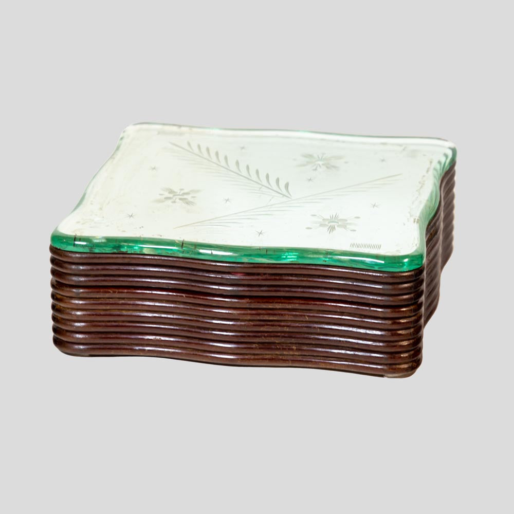Fontana Arte wooden box with mirror top