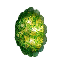 Load image into Gallery viewer, Flash Mount Murano Emerald Green Textured Blown Disc Glass
