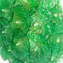 Load image into Gallery viewer, Flash Mount Murano Emerald Green Textured Blown Disc Glass