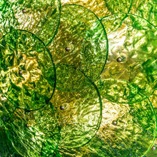 Load image into Gallery viewer, Flash Mount Murano Emerald Green Textured Blown Disc Glass