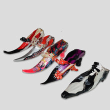 Load image into Gallery viewer, Coca cola bottle glass boot sculpture by Luigi Bona