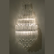 Load image into Gallery viewer, Pair of Large Venini quadriedri glass Murano sconces