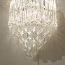 Load image into Gallery viewer, Pair of Large Venini quadriedri glass Murano sconces