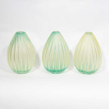 Load image into Gallery viewer, Set of three Ribboned blown glass vases