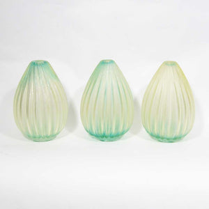 Set of three Ribboned blown glass vases