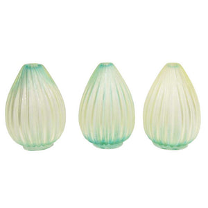 Set of three Ribboned blown glass vases