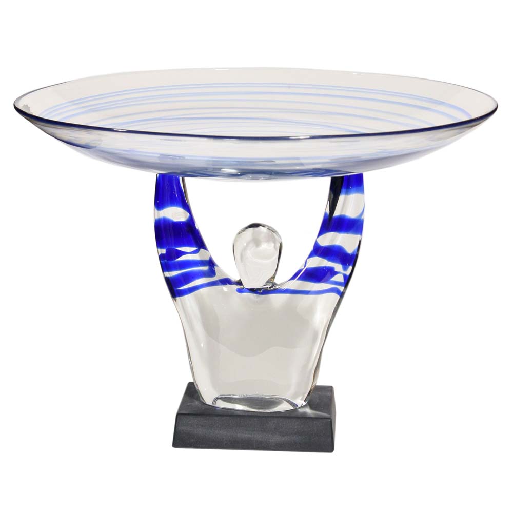 Blown glass Half man holding a dish