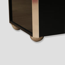Load image into Gallery viewer, A pair of tall black lacquer cabinets
