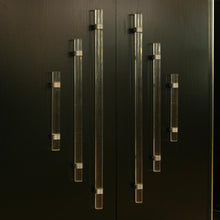 Load image into Gallery viewer, A pair of tall black lacquer cabinets