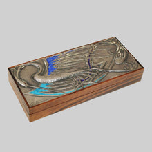 Load image into Gallery viewer, Ottaviani Silver and Enamel wooden Box with Bird Design