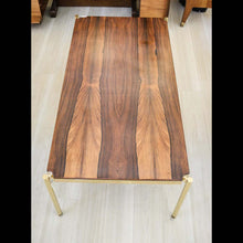 Load image into Gallery viewer, Rosewood and brass Osvaldo design coffee table