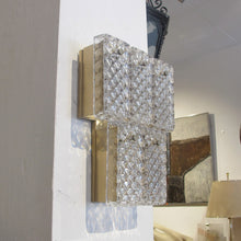 Load image into Gallery viewer, 1960s Single Two-Tier Wall light with Prism Glass plate by Kinkeldey, German