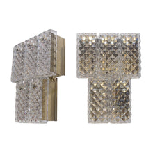 Load image into Gallery viewer, 1960s Set of Three Two-Tier Wall lights with Prism Glass plate by Kinkeldey, German