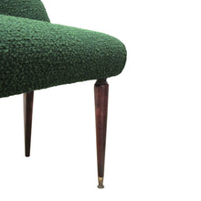 Load image into Gallery viewer, Mid-Century Italian Art Deco Stool with Backrest Newly Upholstered