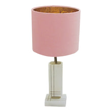 Load image into Gallery viewer, Pair of White Onyx Structural Table Lamps with Pink Shades, Italian 1960s