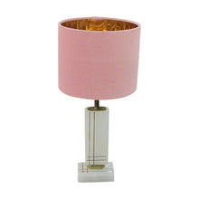 Load image into Gallery viewer, Pair of White Onyx Structural Table Lamps with Pink Shades, Italian 1960s