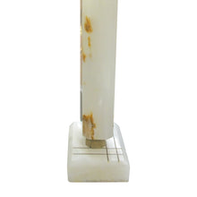 Load image into Gallery viewer, Pair of White Onyx Structural Table Lamps with Pink Shades, Italian 1960s