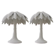 Load image into Gallery viewer, 1960’s Pair of White Glaze Ceramic Palm Tree Table Lamps, Italian