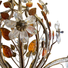 Load image into Gallery viewer, 1960s Pair of Banci Of Florence Floral Crystal Chandelier, Italian