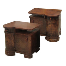 Load image into Gallery viewer, 1930s Pair of Art Deco Walnut Veneers Bedside Table/Nightstands,  French