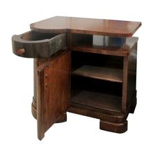 Load image into Gallery viewer, 1930s Pair of Art Deco Walnut Veneers Bedside Table/Nightstands,  French