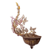 Load image into Gallery viewer, 1970s Pair of Brass and Glass Floral Wall lights by Maison Bagues, French