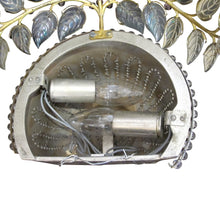 Load image into Gallery viewer, 1970s Pair of Brass and Glass Floral Wall lights by Maison Bagues, French