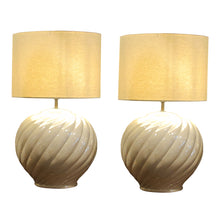 Load image into Gallery viewer, 1970s Pair of Large Glazed Ceramic Table Lamps by Tommaso Barbi, Italian