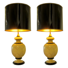 Load image into Gallery viewer, 1970s Large Pair of Tessellated Bulbous Table Lamps by Maison Delisle, French