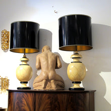 Load image into Gallery viewer, 1970s Large Pair of Tessellated Bulbous Table Lamps by Maison Delisle, French
