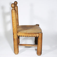 Load image into Gallery viewer, Pair of 1930s Low seating leather and wood chairs
