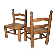 Load image into Gallery viewer, Pair of 1930s Low seating leather and wood chairs