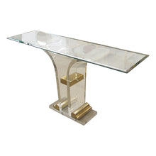 Load image into Gallery viewer, 1970s Belgian Perspex/Lucite Console Table with Bevelled Glass Top