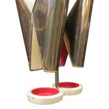 Load image into Gallery viewer, https://lestroisgarcons.com/products/1950s-italian-brass-and-metal-umbrella-stand-with-cast-iron-base