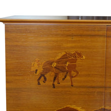 Load image into Gallery viewer, 1930s Swedish Cabinet with Harness Racing Horses Marquetry, attributed to Erik Mattson