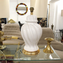 Load image into Gallery viewer, Pair of Large 1950s Italian White Glazed Ceramic Table Lamps