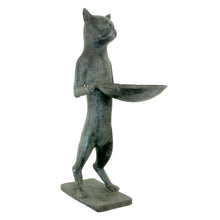 Load image into Gallery viewer, 1960s Pair of Bronze Bird Baths Cat Statues in the Style of Diego Giacometti, English