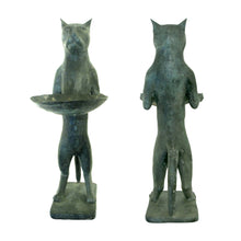 Load image into Gallery viewer, 1960s Pair of Bronze Bird Baths Cat Statues in the Style of Diego Giacometti, English
