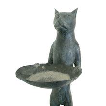 Load image into Gallery viewer, 1960s Pair of Bronze Bird Baths Cat Statues in the Style of Diego Giacometti, English