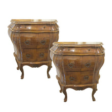 Load image into Gallery viewer, 1930s Pair of Italian Bow fronted Bombe Side Tables – Nightstands