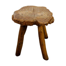 Load image into Gallery viewer, Mid-Century Pair of Milking Stools Carved in Oak Wood, French