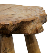 Load image into Gallery viewer, Mid-Century Pair of Milking Stools Carved in Oak Wood, French