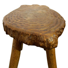 Load image into Gallery viewer, Mid-Century Pair of Milking Stools Carved in Oak Wood, French