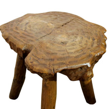 Load image into Gallery viewer, Mid-Century Pair of Milking Stools Carved in Oak Wood, French