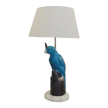 Load image into Gallery viewer, Mid-century Pair of Ceramic Parrot Table lamps with White Marble Base, Italian
