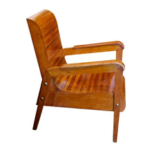 Load image into Gallery viewer, Mid-Century Pair of Wood-Slatted Curved Chair, Italian