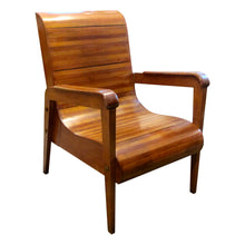 Load image into Gallery viewer, Mid-Century Pair of Wood-Slatted Curved Chair, Italian