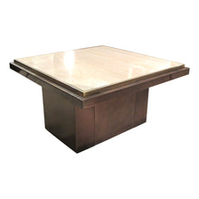 Load image into Gallery viewer, 1970s Belgian Square Travertine Top Side Table by Belgo Chrome