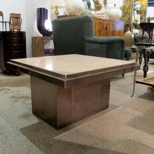 Load image into Gallery viewer, 1970s Belgian Square Travertine Top Side Table by Belgo Chrome